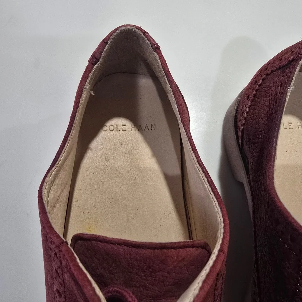Cole Haan Burgundy Suede‎ Wingtip Oxford Shoes Women Size 5B